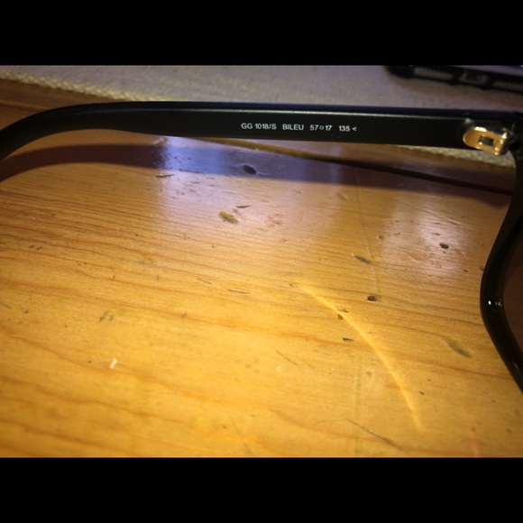 Gucci Black Bileu Square Gradient Glasses - Picture 4 of 8